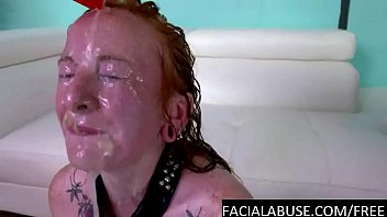 Redhead cunt throat abused to extreme