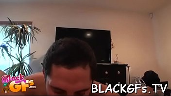 Black cutie bounces on hard dick