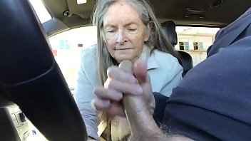 granny blowjob in car cum