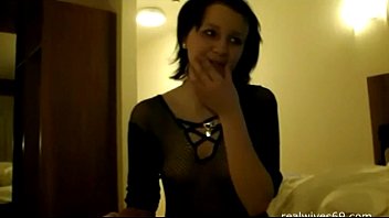 wife in lingerie giving blowjob for husband in hotel room on realwives69 com