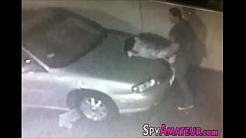 caught this couple fuck on the hood of car on spyamateur com